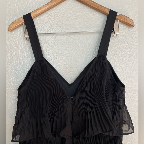 NWOT Elegant Nature Black Pleated Sleeveless Tiered Maxi Dress - Picture 6 of 8